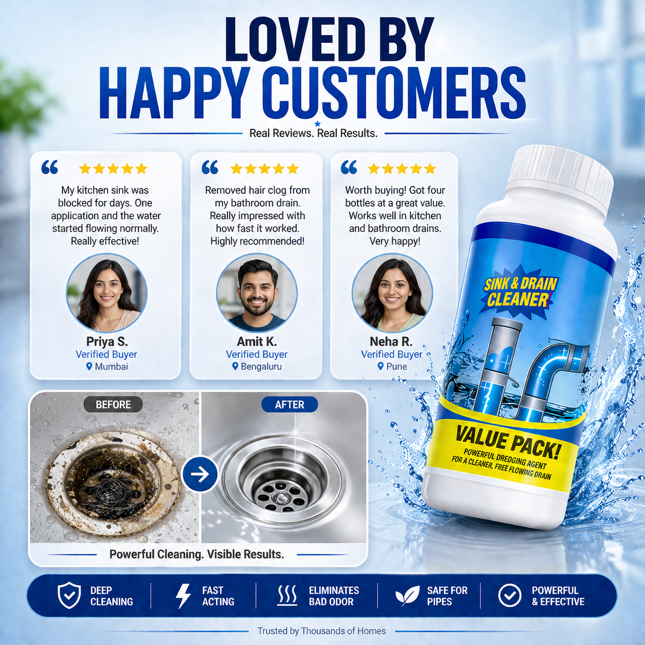 Powerful Drain & Sink Cleaner | Buy 1 Get 3 FREE 🔥